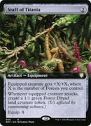Staff of Titania (Extended Art) (BRC-050) [The Brothers' War Commander] Foil