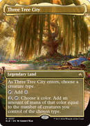 Three Tree City (Borderless) (BLB-337) [Bloomburrow] Foil