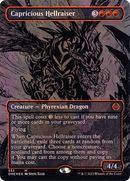 Capricious Hellraiser (Oil Slick Raised Foil) (ONE-353) (Borderless) [Phyrexia: All Will Be One] Foil