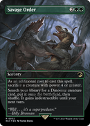 Savage Order (Borderless) (Emblem) (REX-032) [Jurassic World Collection] Foil
