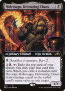 Hidetsugu, Devouring Chaos (Extended Art) (NEO-454) [Kamigawa: Neon Dynasty] Foil