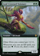 Leaf-Crowned Visionary (Extended Art) (DMU-414) [Dominaria United] Foil