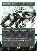 Tyrranax Rex (Showcase) (Step-and-Compleat Foil) (ONE-457) (Borderless) [Phyrexia: All Will Be One] Foil