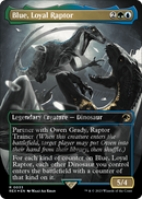 Blue, Loyal Raptor (Borderless) (Emblem) (REX-033) [Jurassic World Collection] Foil