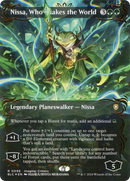 Nissa, Who Shakes the World (Borderless) (Raised Foil) (BLC-096) [Bloomburrow Commander] Foil