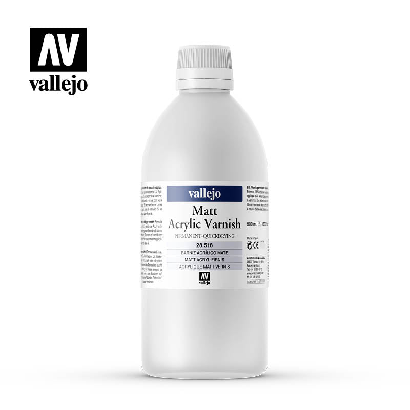 Vallejo Auxiliary: 28.518 Matt Acrylic Varnish (500mL)