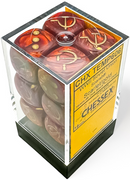Chessex Dice: WWII Soviet Scarab Red/Gold 12D6 16mm Dice