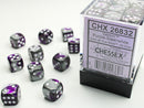 Chessex Dice: Gemini Purple-Steel/White 36D6