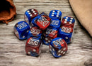 Chessex Dice: Great Britain War Dice Gemini Blue Red/White 12D6 16mm Dice