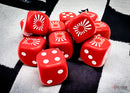 Chessex Dice: Imperial Japanese War Dice Opaque Red/White 12D6 16mm Dice