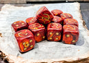 Chessex Dice: WWII Soviet Scarab Red/Gold 12D6 16mm Dice