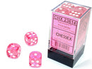 Chessex Dice: Translucent Pink/White 12d6