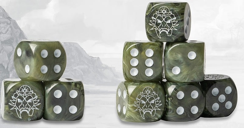 Conquest: W'adrhun Dark Green Marbled Dice