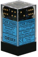Chessex Dice: Lustrous Shadow/Gold 12d6
