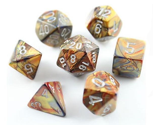 Chessex Dice: Lustrous Gold/Silver Polyhedral 7-die Set