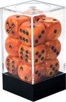 Chessex Dice: Vortex Orange / Black 12D6