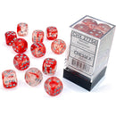 Chessex Dice: Nebula Red/Silver Luminary 12D6