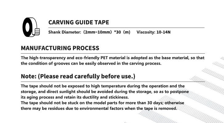 DSPIAE: CG Series Carving Guide Tape (2mm to 10mm)