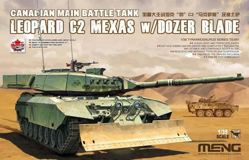 Meng: Canadian MBT Leopard C2 MEXAS w/ Dozer Blade 1/35 Scale Model Kit