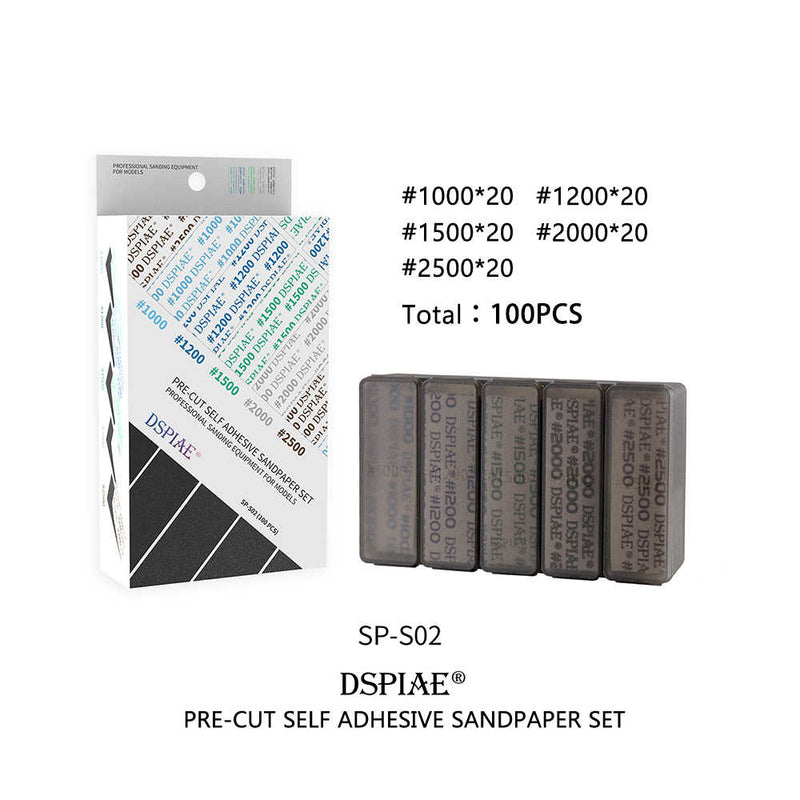 DSPIAE: SP-S02 Adhesive Sandpaper Set (100pc) 1000-2500