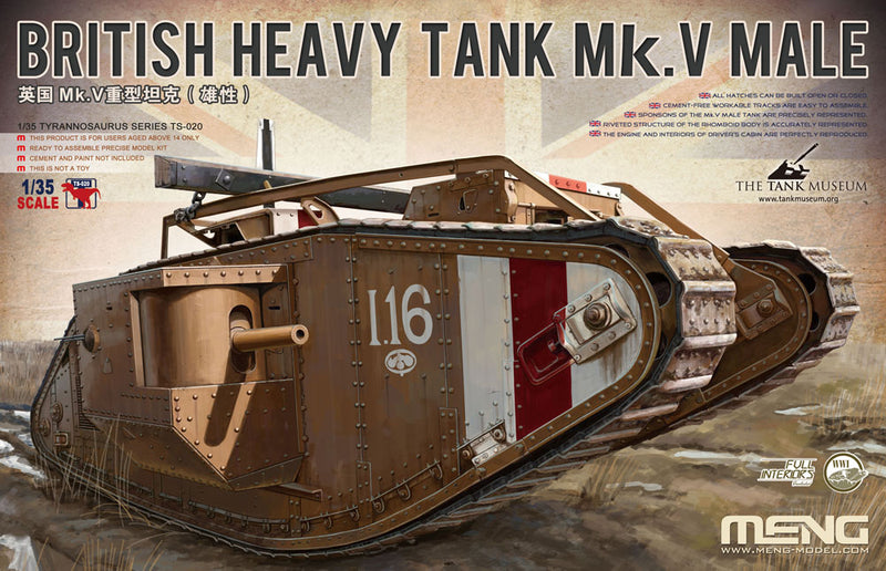 Meng: British Heavy Tank Mk.V Male 1/35 Scale Model Kit