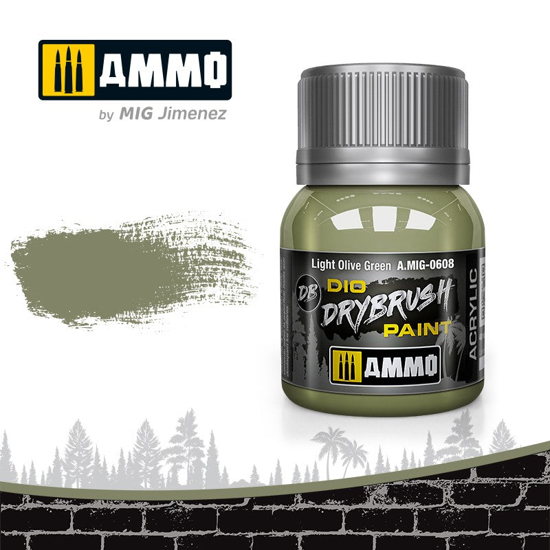 Ammo Mig: 0608 Light Olive Green Dio Drybrush