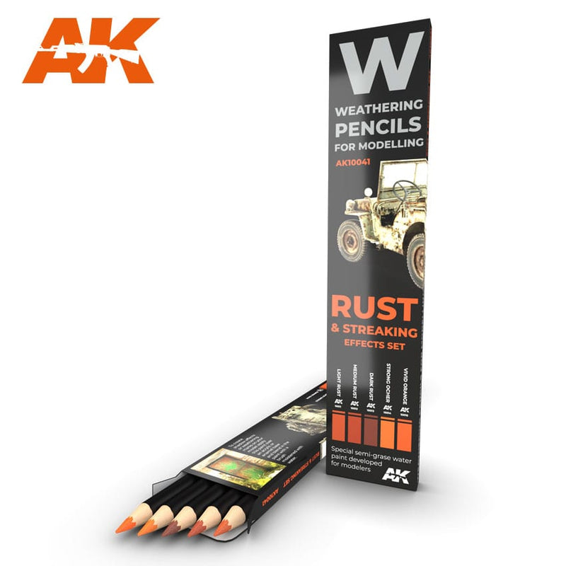 AK: Watercolor Pencil Set - Rust & Streaking