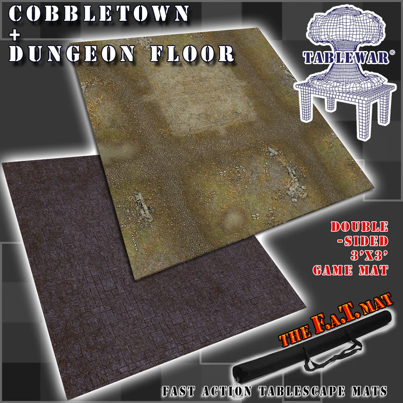 F.A.T. Mats: 'Cobbletown/Dungeon FLoor' 3x3 Gaming Mat