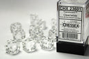 Chessex Dice: Translucent Clear/White 12D6