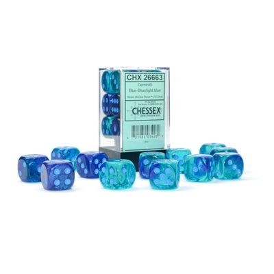 Chessex Dice: Gemini Blue-Blue/Light Blue 12D6