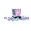 Chessex Dice: Gel Green-Pink/Blue Luminary 36D6