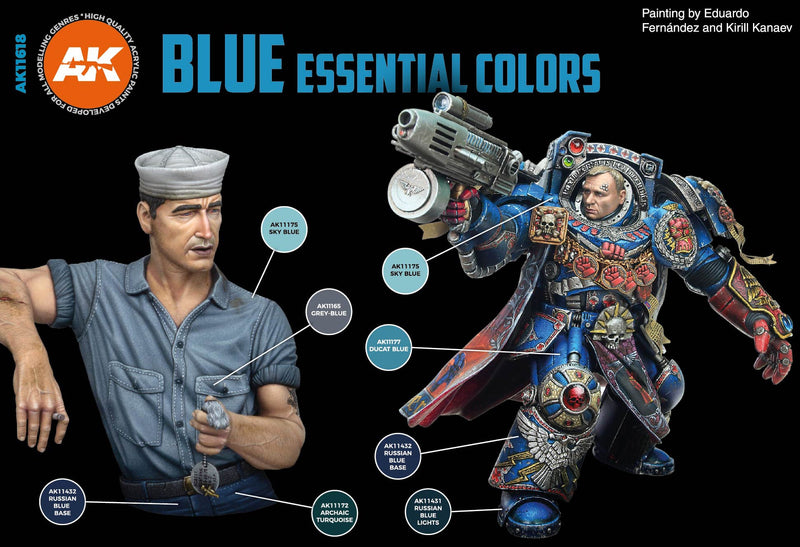 AK11618: Essential Colours - Blue Paint Set
