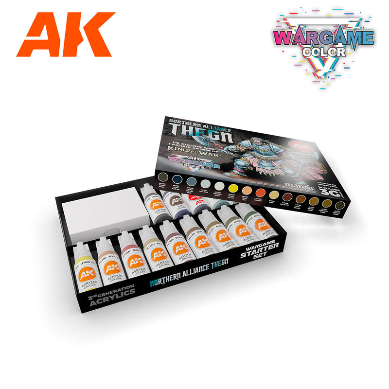 AK11771: Wargame Starter Paint Set - Northern Alliance Thegn (14 Colors & 1 Figure)