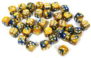 Chessex Dice: Gemini Blue-Gold/White 36D6