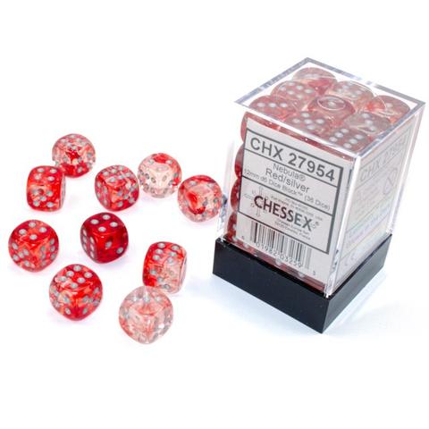 Chessex Dice: Nebula Red/Silver 36D6