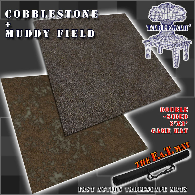 F.A.T. Mats: 'Cobblestone/Muddy Field' 3x3 Gaming Mat