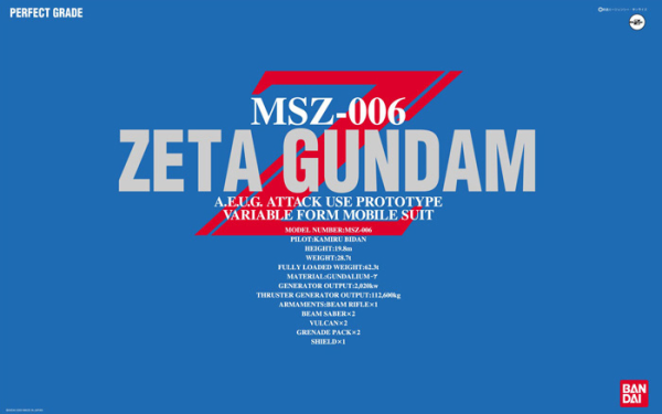 1/60 Perfect Grade MSZ-006 Zeta Gundam