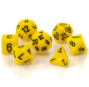 Chessex Dice: Opaque Yellow/Black Polyhedral 7-die Set