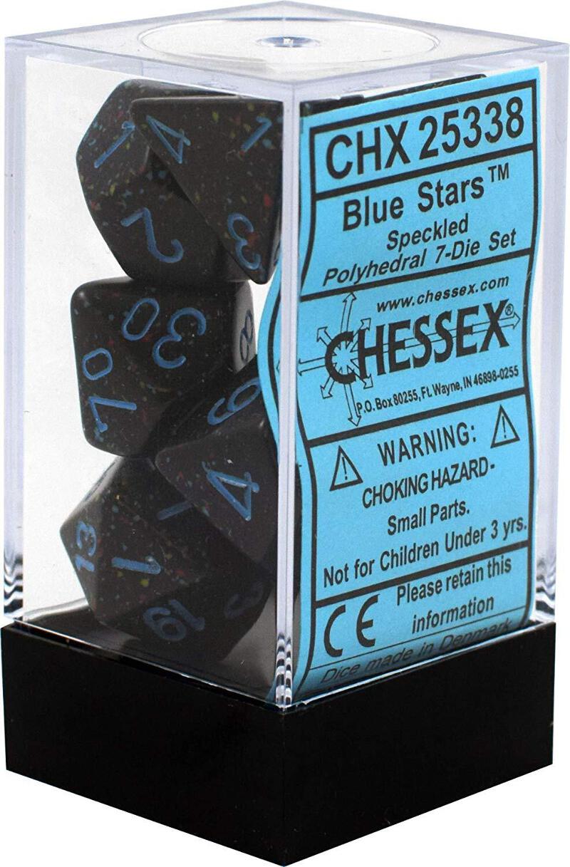 Chessex Dice: Speckled Blue Stars Polyhedral 7-die Set