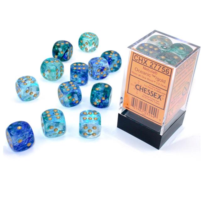 Chessex Dice: Nebula Oceanic/Gold Luminary 12D6