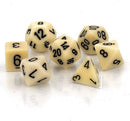 Chessex Dice: Opaque Ivory/Black Polyhedral 7-die Set