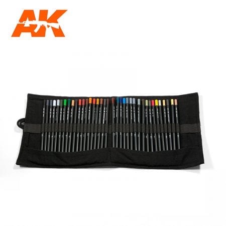 AK: Watercolor Pencil Set - Full Range Cloth Case (All 37 Colours)