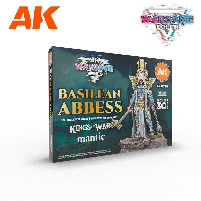 AK11770: Wargame Starter Paint Set - Basilean Abbess (14 Colors & 1 Figure)