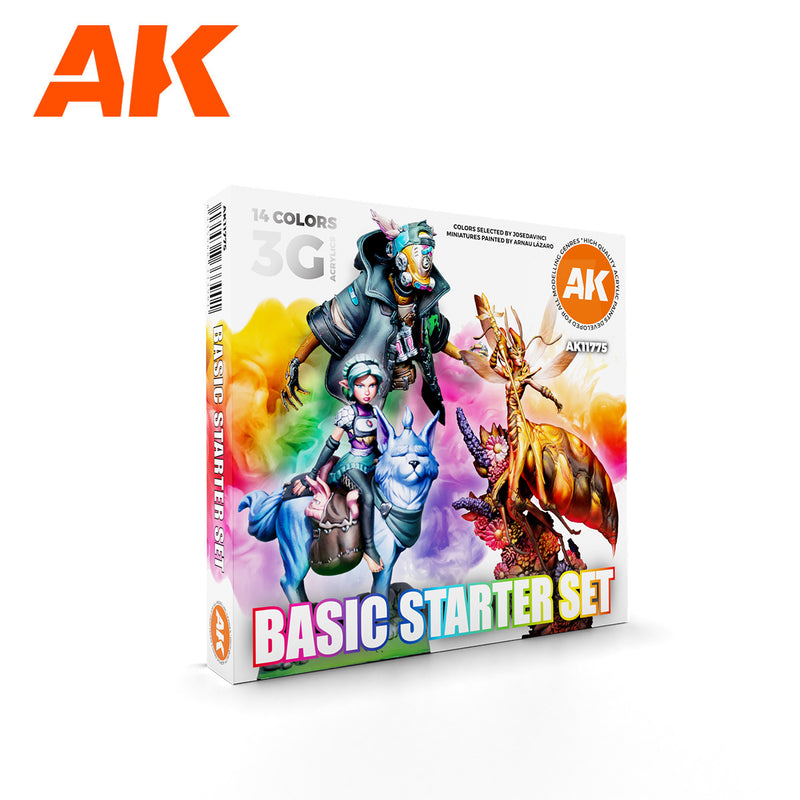 AK 3G Acrylics: Basic Starter Set (14 Colors)