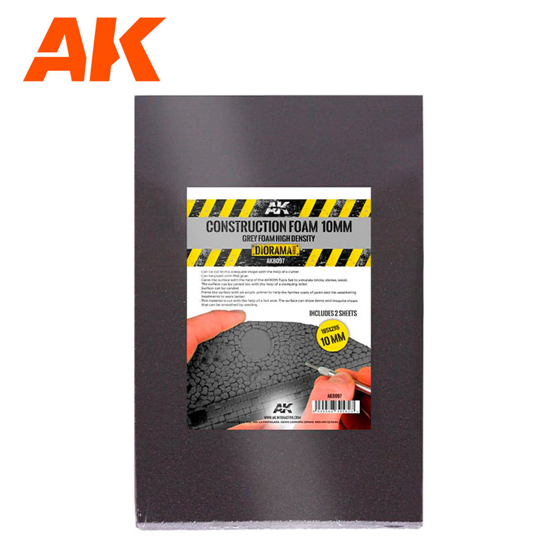 AK: Construction Foam Black 10mm - 2 Sheets (195x295mm)