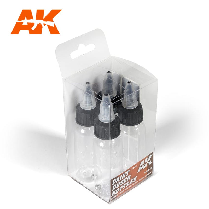 AK:  Hobby Tools - Paint Doser Bottles 4x30mL