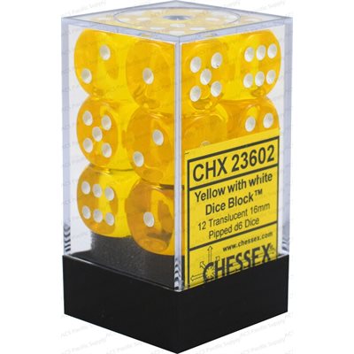 Chessex Dice: Translucent Yellow/White 12D6