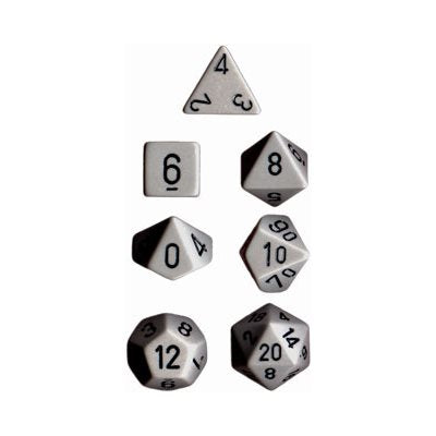 Chessex Dice: Opaque Dark Grey/Black Polyhedral 7-die Set