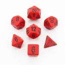 Chessex Dice: Opaque Red/Black Polyhedral 7-die Set