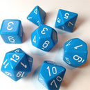 Chessex Dice: Opaque Light Blue/White Polyhedral 7-die Set